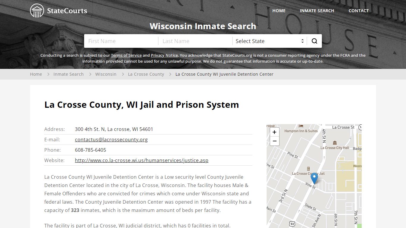 La Crosse County WI Juvenile Detention Center Inmate ...